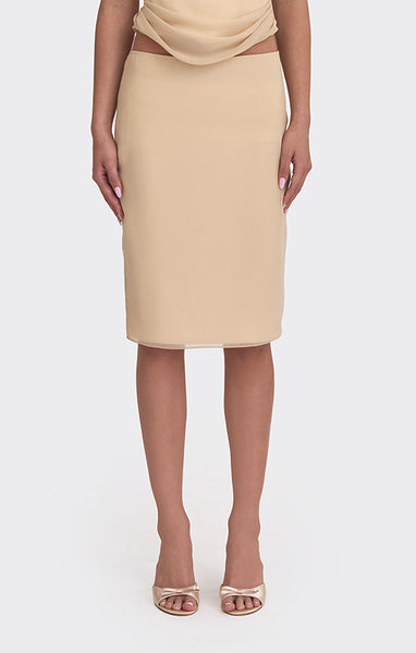 スカート EXPOSED LINING SKIRT 16×16／－インディゴヒッコリー脇ジップスカート