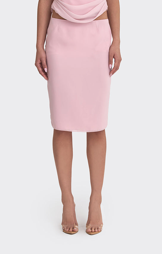 スカート White Crepe Slit Knee Length Skirt 776-556_00_detail.jpg?v=