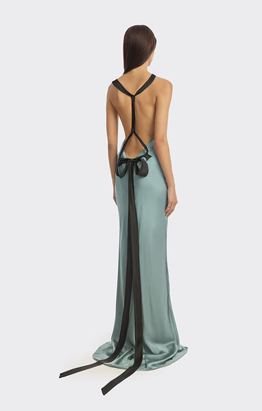 Bow Halter Maxi Slip Dress — Stolen Stores