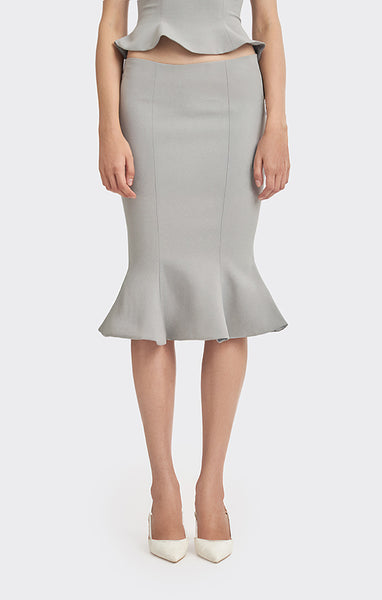 Bow Knee-Length Skirt, Grey/White — Stolen Stores