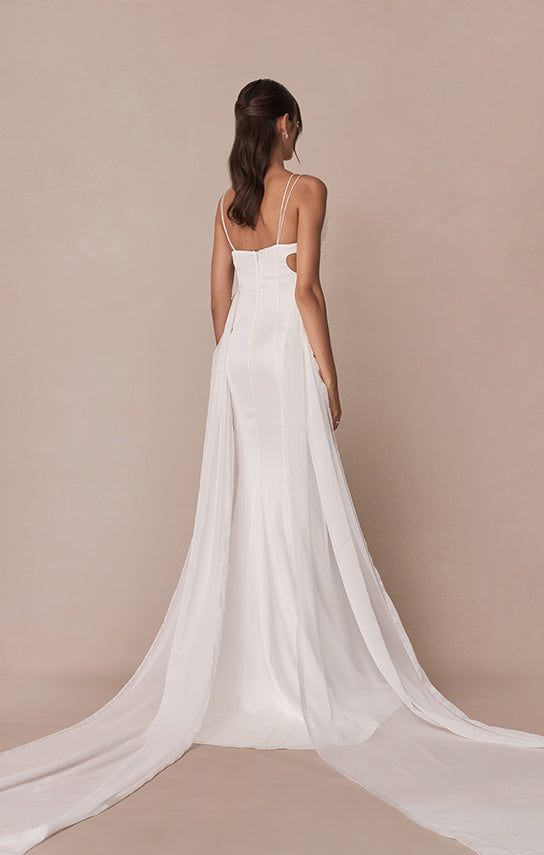 100 silk white dress Cami silk satin maxi dress in white - Nili Lotan