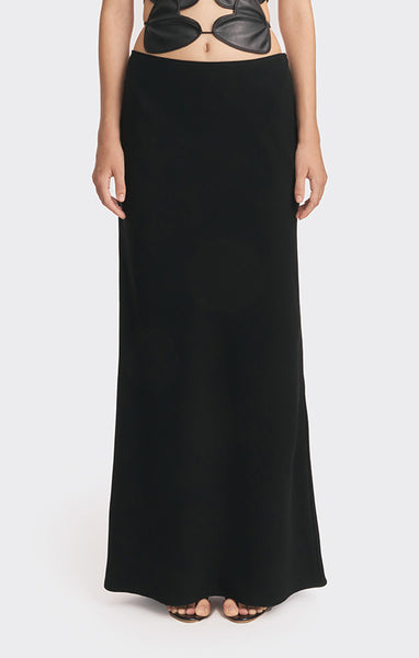 スカート Basic sweatshirt long skirt black Classic-Low-Waist-Maxi-Skirt-