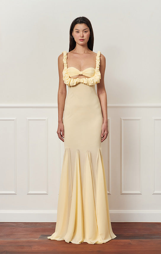 Croissant Maxi Slip Dress Xs / Yellow