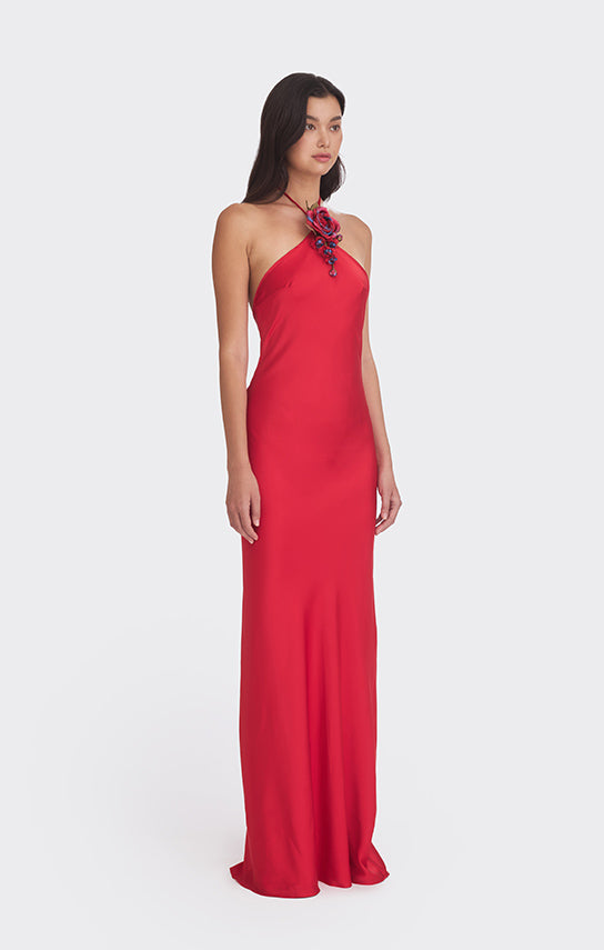 Halter Bias Maxi Slip Dress S / Dusty Pink Halter Bias Maxi Slip Dress S / Dusty Pink