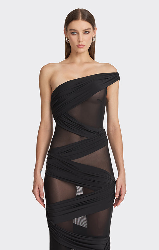 Jersey Wrap Maxi Dress S / Black Jersey Wrap Maxi Dress S / Black