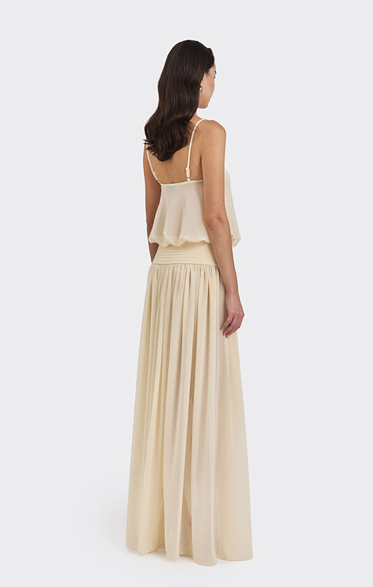 Kaia Chiffon Maxi Dress M / Beige Kaia Chiffon Maxi Dress M / Beige
