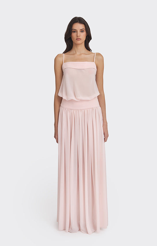 Kaia Chiffon Maxi Dress M / Beige