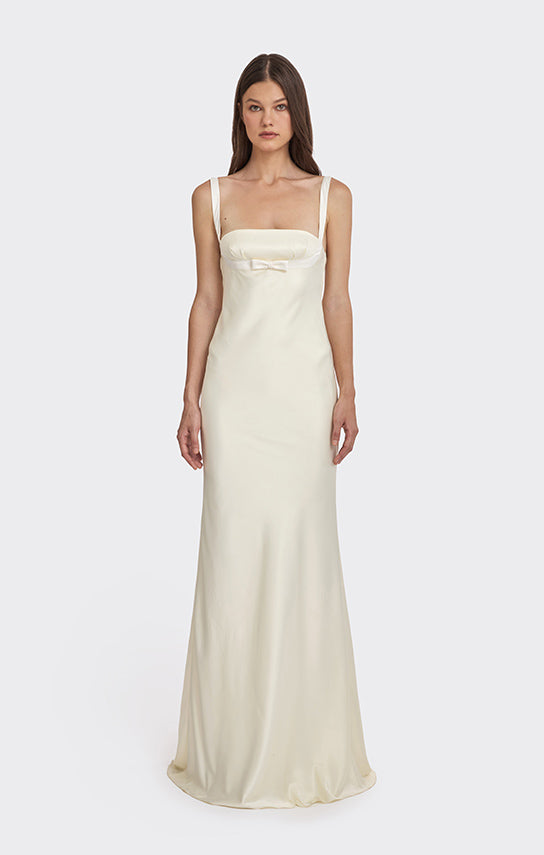 Mini Bow Maxi Dress S / Light Yellow Mini Bow Maxi Dress S / Light Yellow