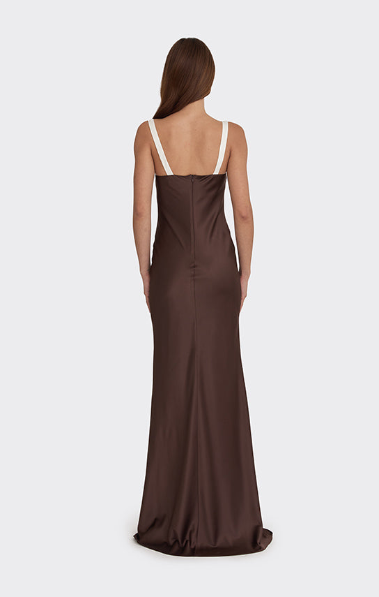 Mini Bow Bias-Cut Maxi Dress S / Light Yellow