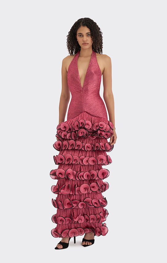 V-Neck Maxi Dress, Ms. Tutu ONARIN SS26 XL / Burgundy