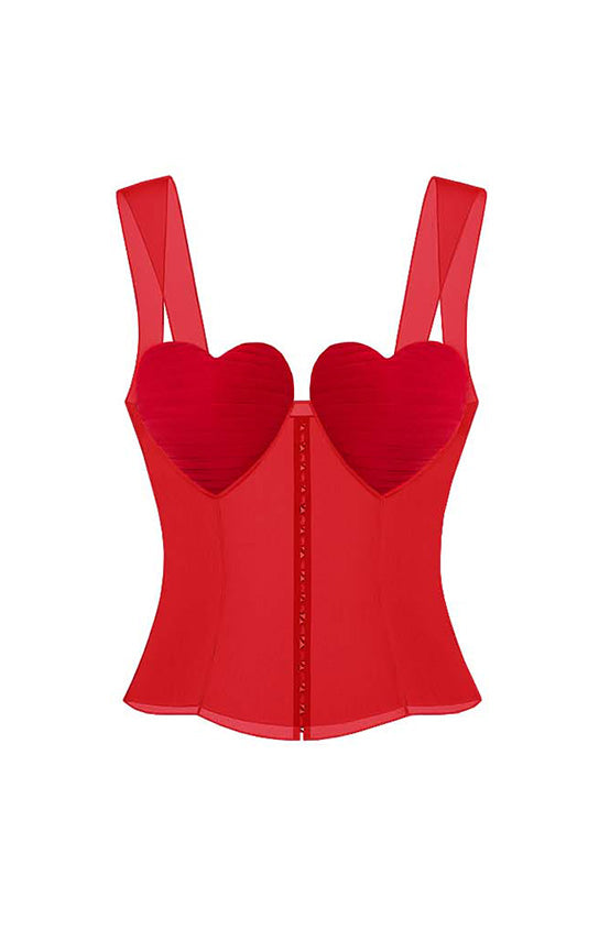 Ms. Heart Bustier (Sheer Bodice) XS / Red Ms. Heart Bustier (Sheer Bodice) XS / Red
