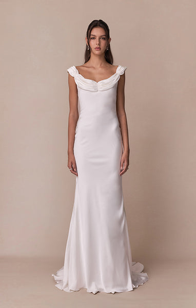 Princess Maxi Dress (100% Italian Silk) XL / White Princess Maxi Dress (100% Italian Silk) XL / White