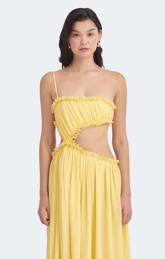 Selene Draped Dress L / Yellow Selene Draped Dress L / Yellow