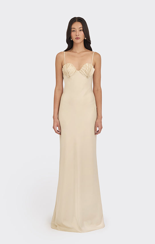 beige shell dress Belted shell dress - beige