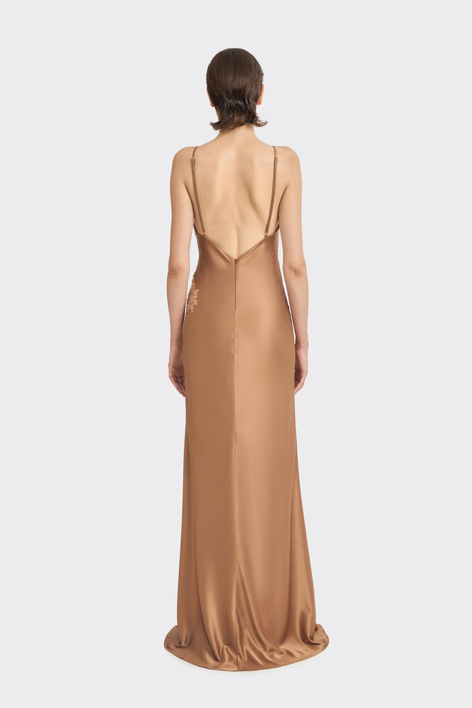v neck brown maxi dress Signature Dress, Lace – Stolen Stores Size:10T---Chest=29 inches/ Waist = 28 inches/ Hollow to floor=47 inches Deals Adika Black Cutout Spaghetti Ladies dresses brunch dates