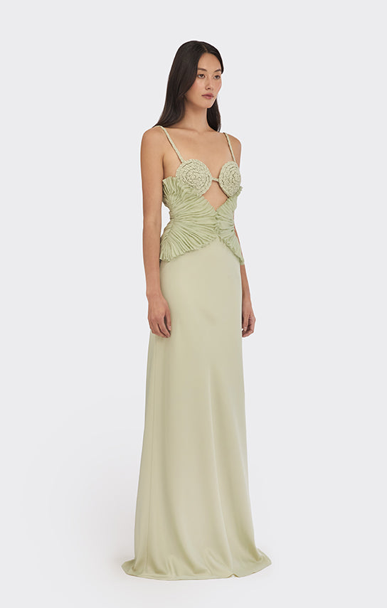 Spiral Lotus Leaf Maxi Dress L / Black Spiral Lotus Leaf Maxi Dress L / Black