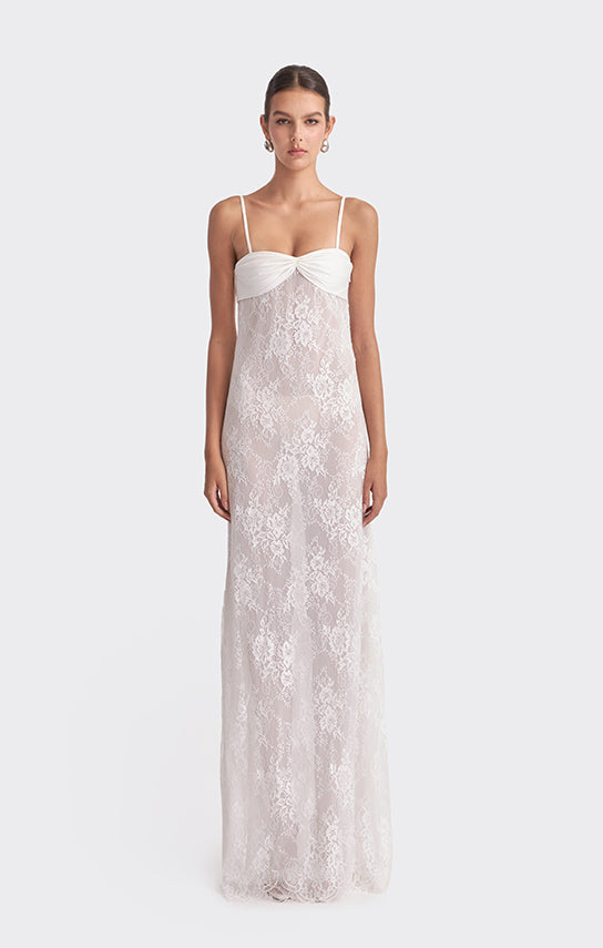 Swan Slip Maxi Dress (Lace) M / White Swan Slip Maxi Dress (Lace) M / White