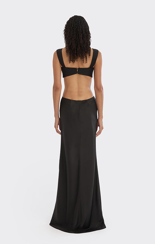monse cut out detailing maxi slip dress Oat Texture Petal Long Slip Dress