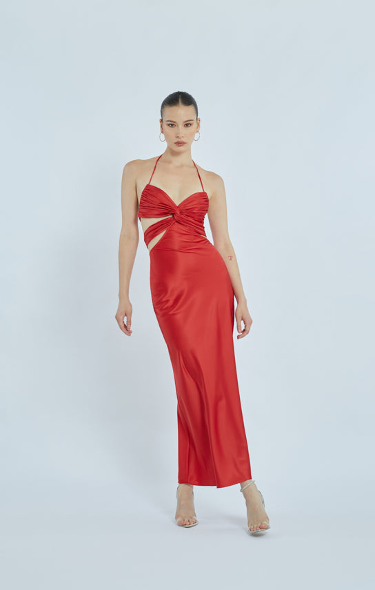 sponsor Republikanske parti forskel Butterfly Cut-Out Maxi Slip Dress (Limited Edition Holiday Red) – Stolen  Stores