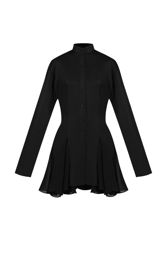 helsa godet shirt dress Helsa Godet Shirt Dress in White