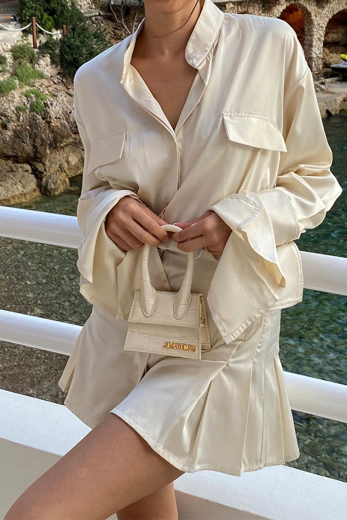 Mr. Mandarin Shirt Dress Satin Onarin Stolen Stores