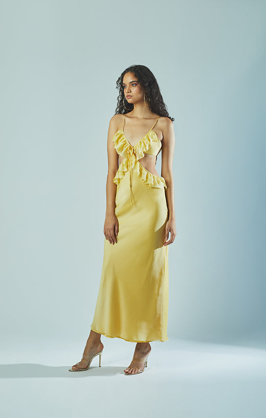 Ruffle Maxi Slip Dress – Stolen Stores