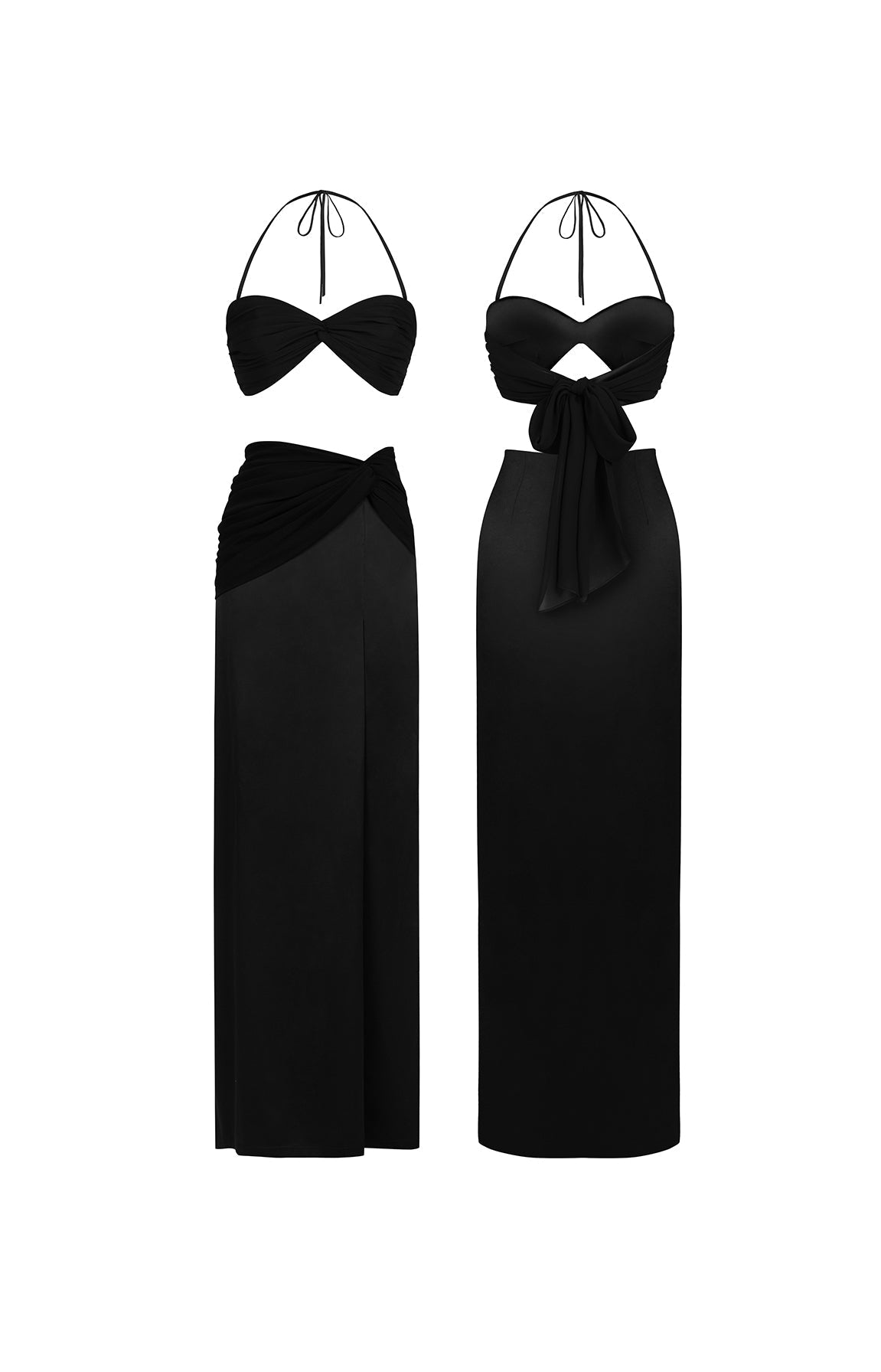 トップス andmary natelie ribbon set black ANDMARY】Natalie ribbon set